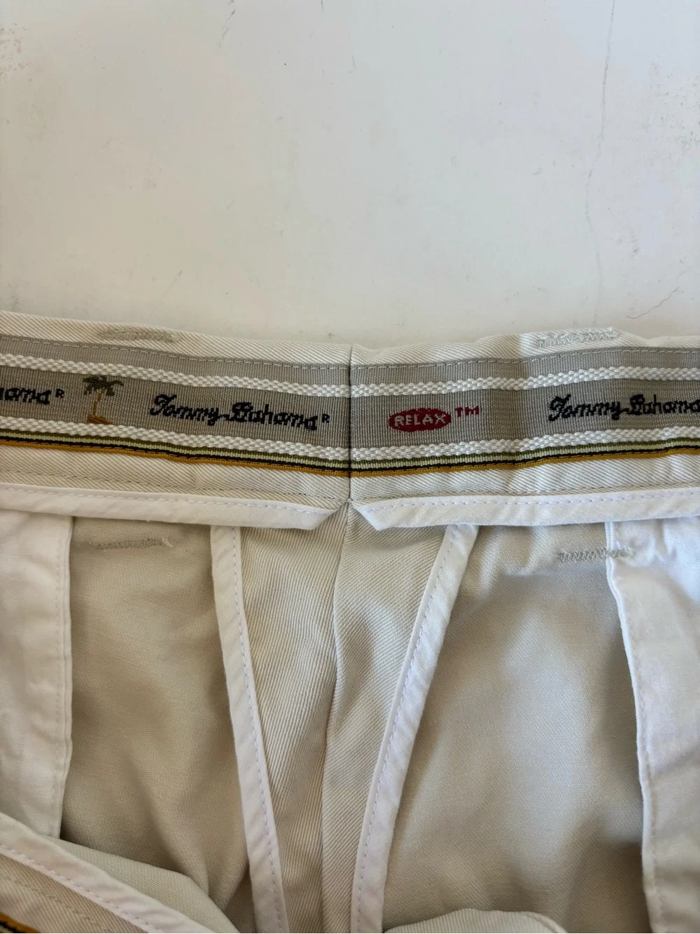 Tommy Bahama Mens 40x32 100% Silk Pleated Relaxed Pants Cream Off-White Trousers